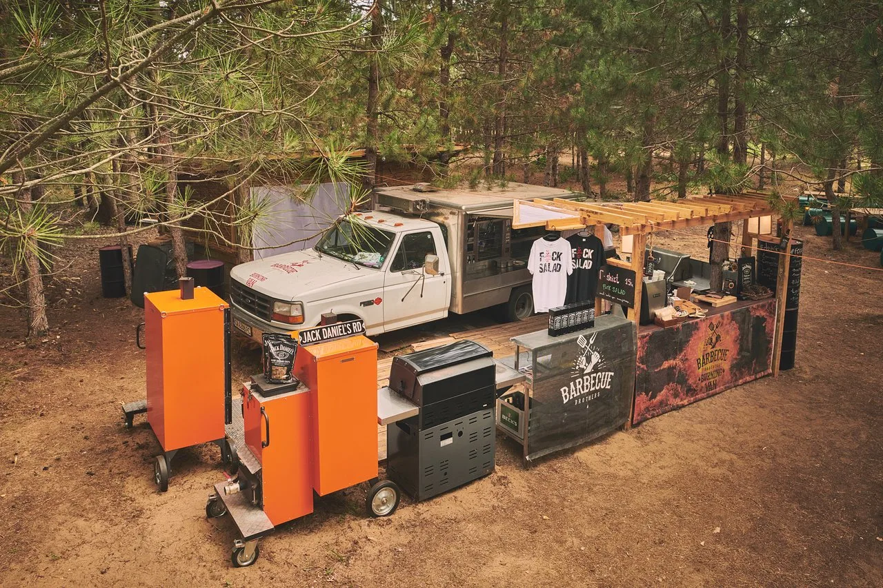 Barbecue Brothers Burning Van